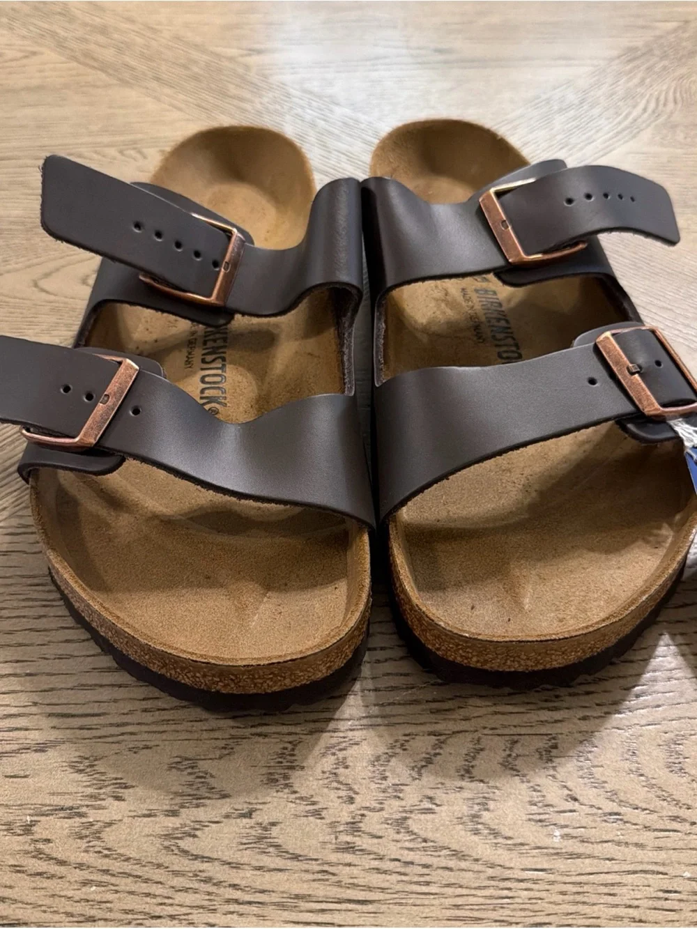 Birkenstock Arizona Men's Brown Slide Sandals Two-Strap Buckle 12